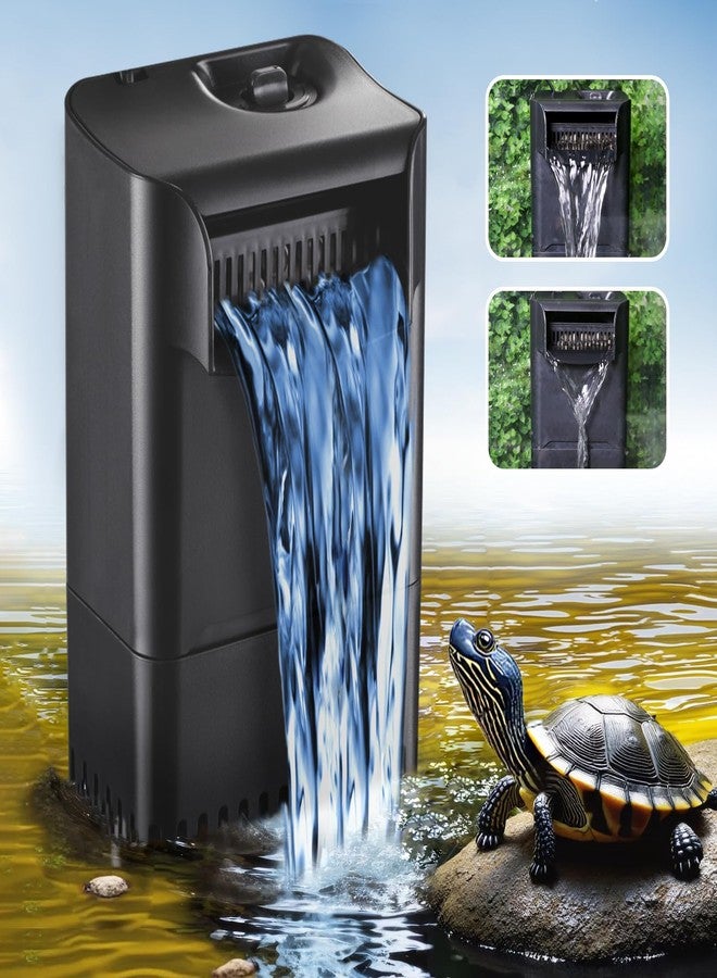 TARARIUM 220GPH Turtle Filter for 20-45 Gal Tank, Small Turtle Filters 3-stage Filtration for Freshwater Saltwater Cloudywater, Ultra-quiet and Flow Adjustable for Fish Turtles Shrimps Amphibians Frogs - Image 1